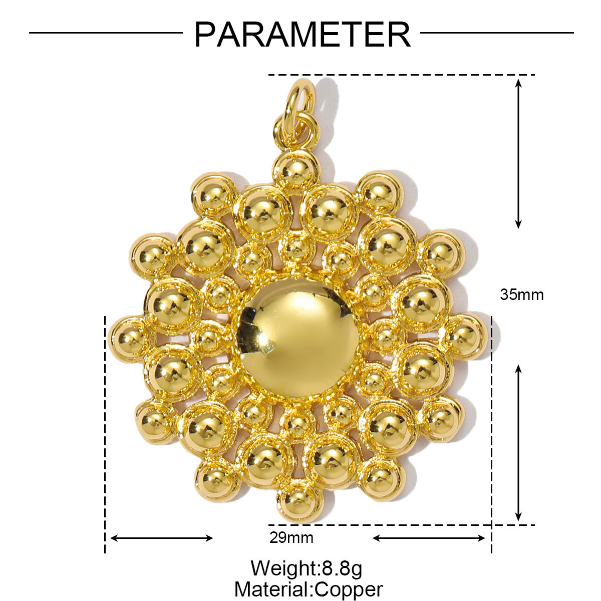 6pcs/pack Fashion Copper Cubic Zircon Crown Love Heart Necklace Pendant Rainbow Evil Eye Diy Earrings Charms Sun Jewelry Wholesale