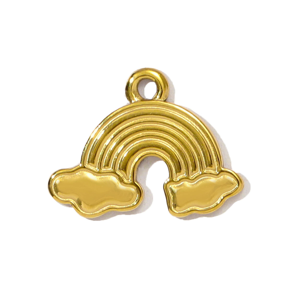 6pcs/pack Wholesale Stainless Steel Arc de Triomphe Rainbow Necklace Pendants Heart Flower DIY Charms Women Wing Rule Jewelry