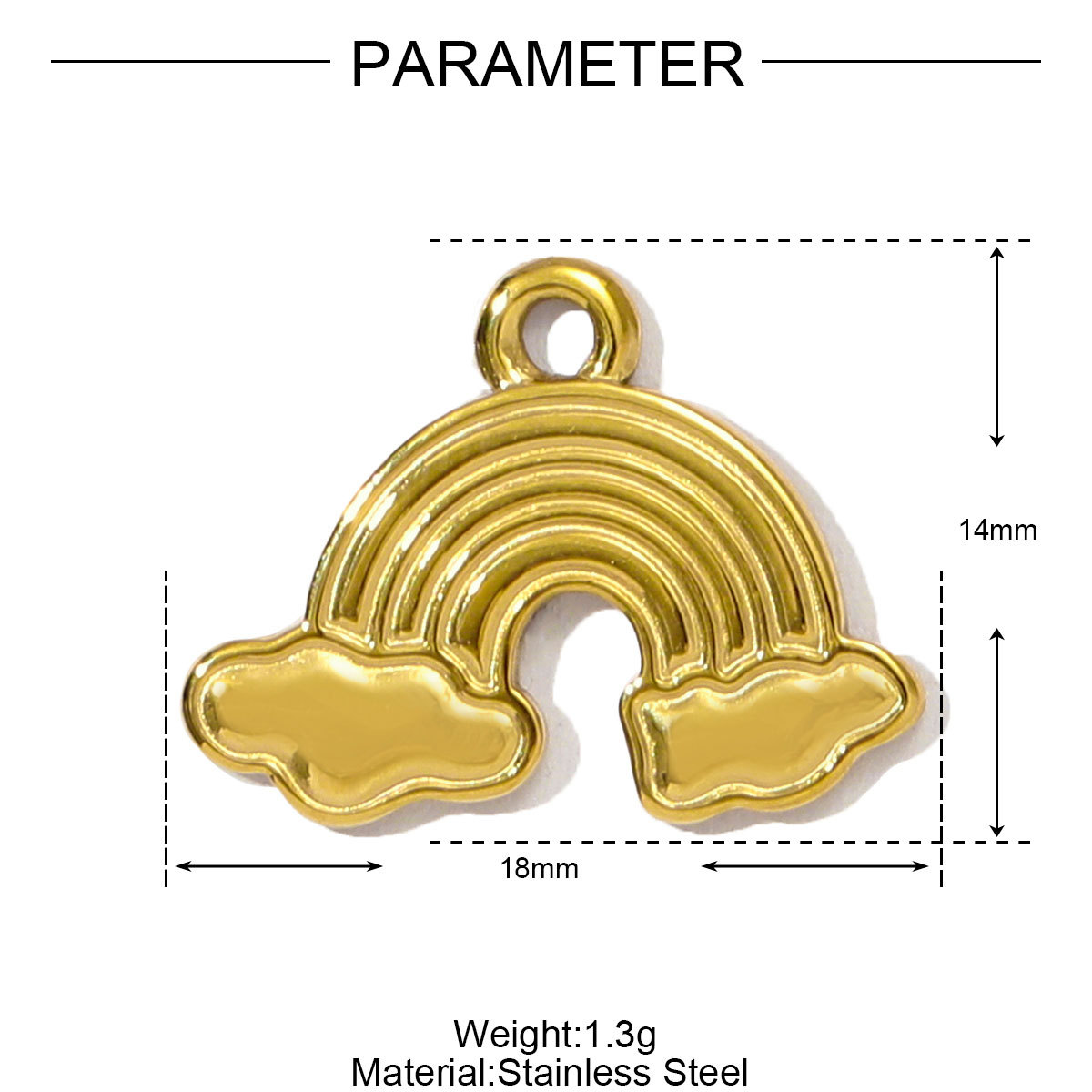6pcs/pack Wholesale Stainless Steel Arc de Triomphe Rainbow Necklace Pendants Heart Flower DIY Charms Women Wing Rule Jewelry