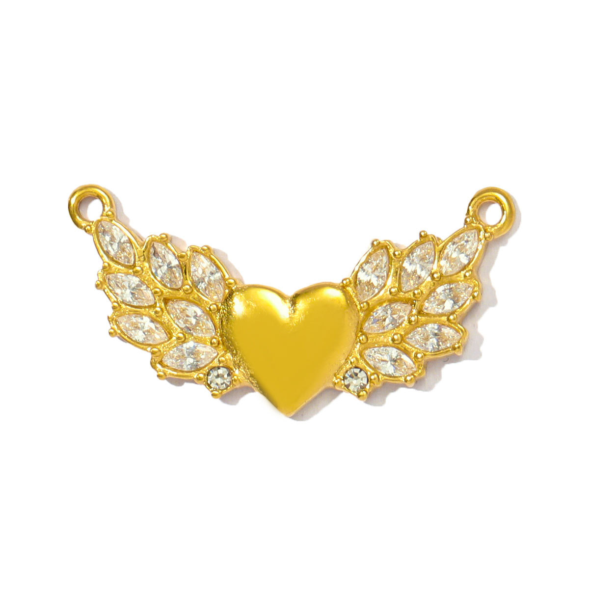 6pcs/pack Wholesale Stainless Steel Arc de Triomphe Rainbow Necklace Pendants Heart Flower DIY Charms Women Wing Rule Jewelry