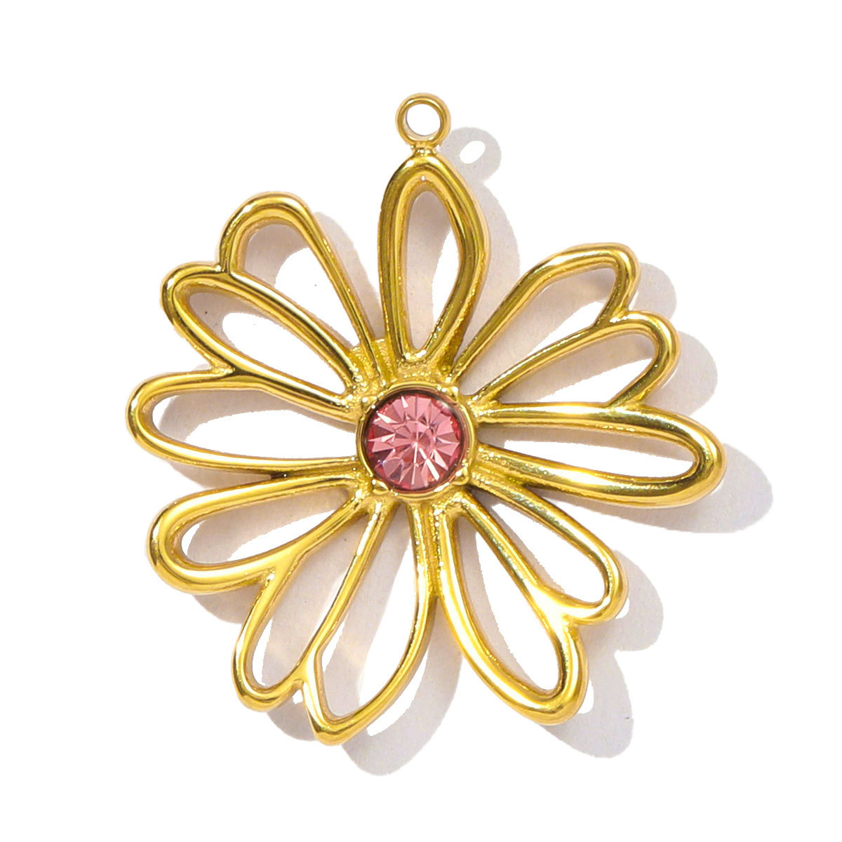 6pcs/pack Wholesale Stainless Steel Arc de Triomphe Rainbow Necklace Pendants Heart Flower DIY Charms Women Wing Rule Jewelry