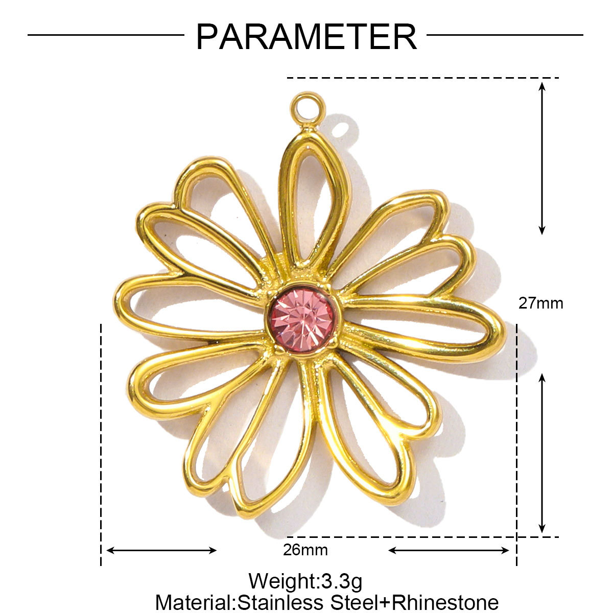 6pcs/pack Wholesale Stainless Steel Arc de Triomphe Rainbow Necklace Pendants Heart Flower DIY Charms Women Wing Rule Jewelry