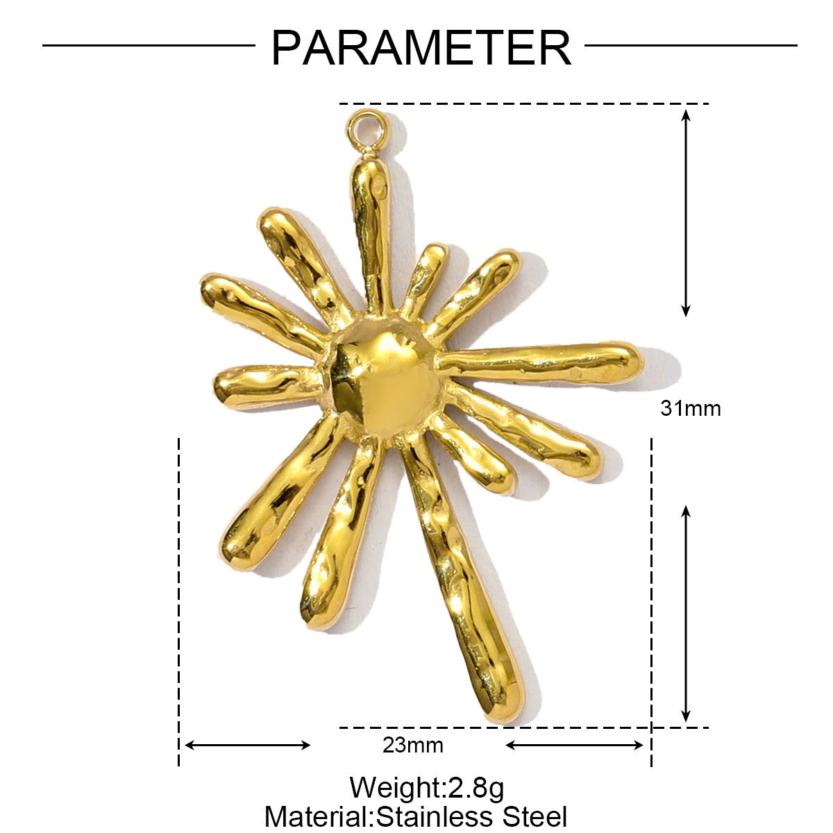 6pcs/pack Wholesale Stainless Steel Arc de Triomphe Rainbow Necklace Pendants Heart Flower DIY Charms Women Wing Rule Jewelry