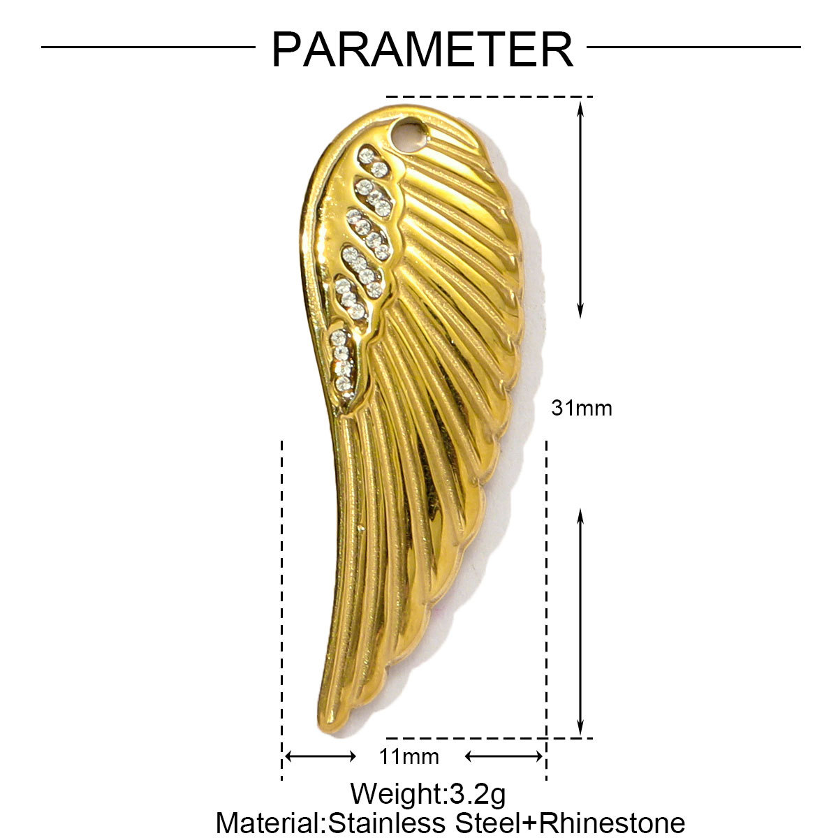 6pcs/pack Wholesale Stainless Steel Arc de Triomphe Rainbow Necklace Pendants Heart Flower DIY Charms Women Wing Rule Jewelry