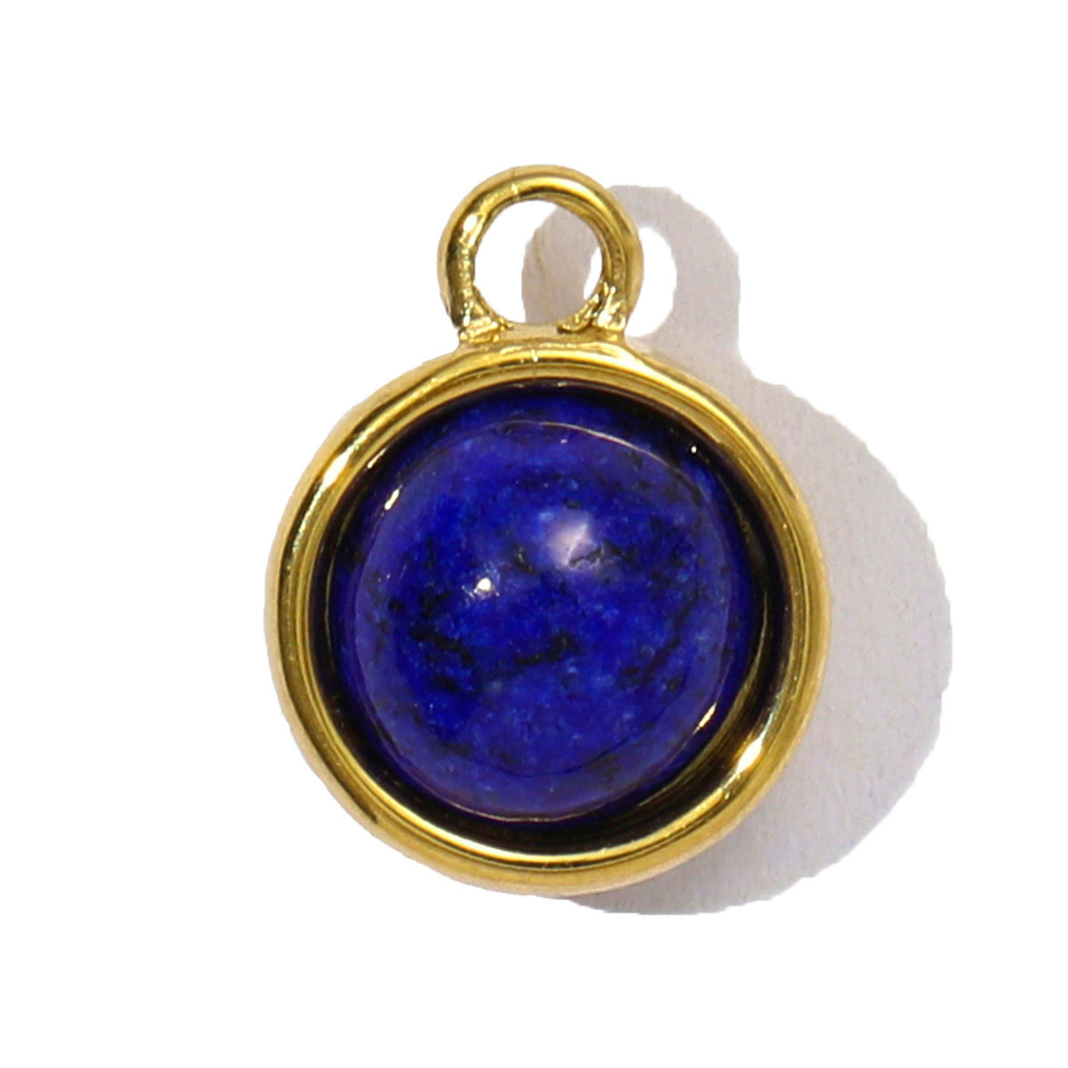 6pcs/pack Wholesale Stainless Steel Round Birthstone DIY Charms Women Natural Stone Powder Crystal Necklace Pendants Earrings Jewelry