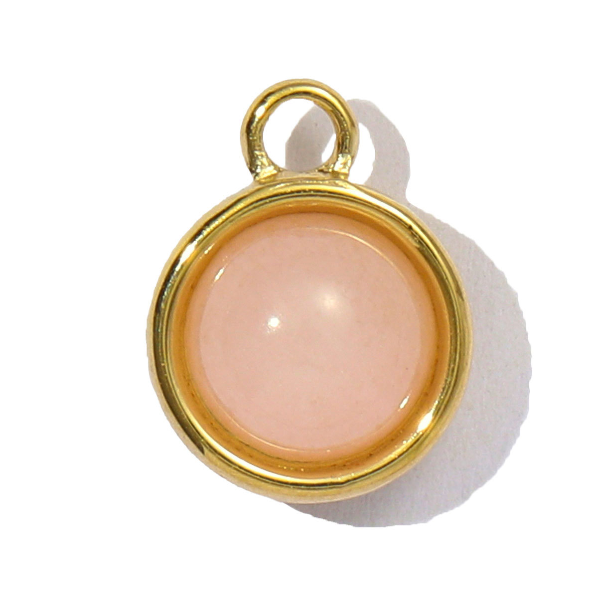 6pcs/pack Wholesale Stainless Steel Round Birthstone DIY Charms Women Natural Stone Powder Crystal Necklace Pendants Earrings Jewelry