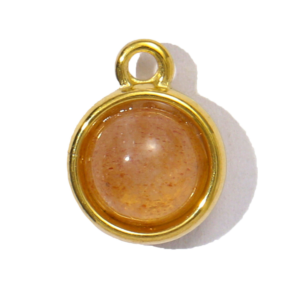 6pcs/pack Wholesale Stainless Steel Round Birthstone DIY Charms Women Natural Stone Powder Crystal Necklace Pendants Earrings Jewelry