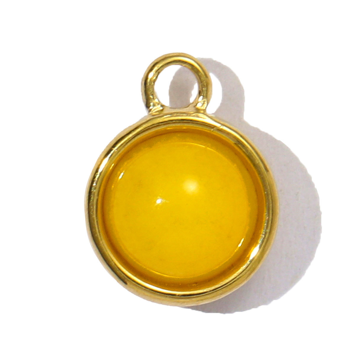6pcs/pack Wholesale Stainless Steel Round Birthstone DIY Charms Women Natural Stone Powder Crystal Necklace Pendants Earrings Jewelry