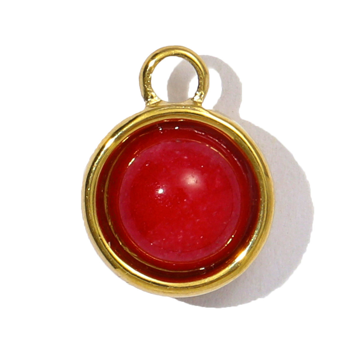 6pcs/pack Wholesale Stainless Steel Round Birthstone DIY Charms Women Natural Stone Powder Crystal Necklace Pendants Earrings Jewelry