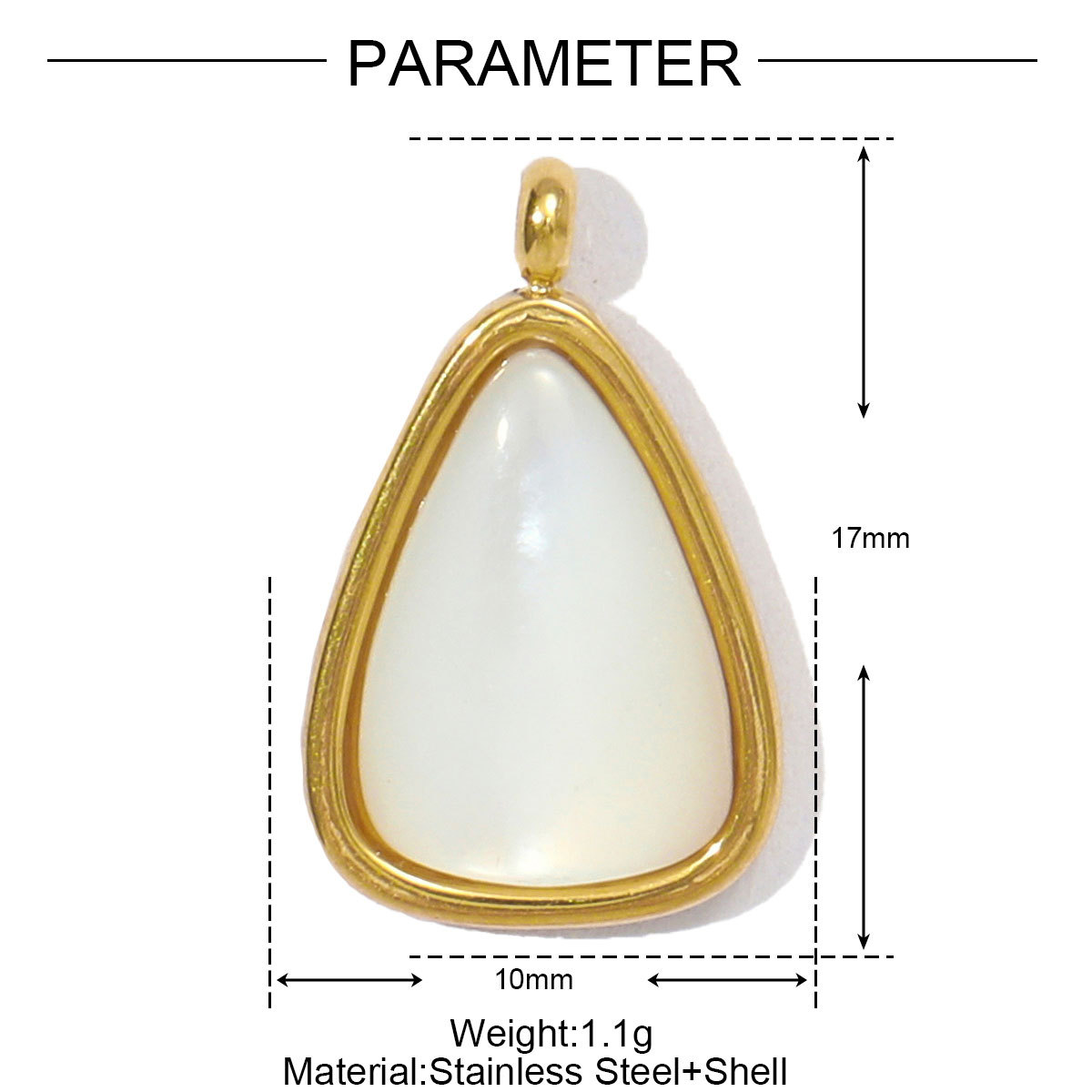 6pcs/pack French Stainless Steel Natural Stone Waterdrop DIY Charms Women African Jade Bean Necklace Pendants Love Heart Jewelry