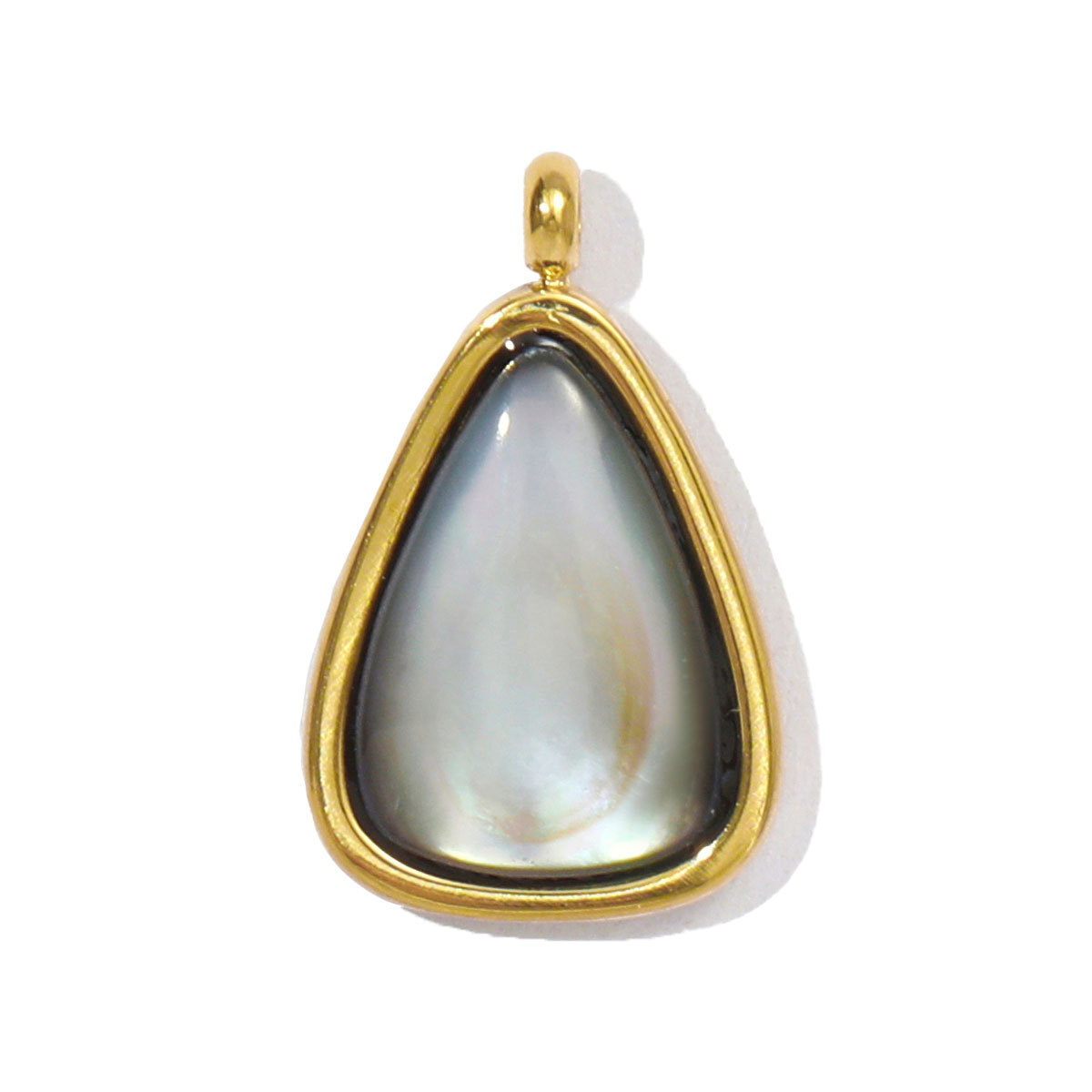 6pcs/pack French Stainless Steel Natural Stone Waterdrop DIY Charms Women African Jade Bean Necklace Pendants Love Heart Jewelry