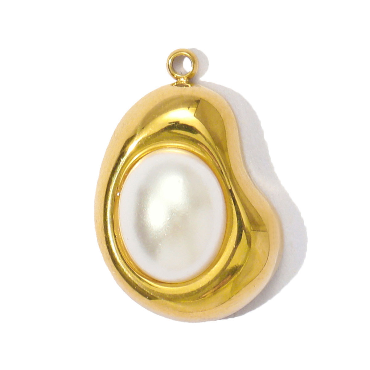 6pcs/pack French Stainless Steel Natural Stone Waterdrop DIY Charms Women African Jade Bean Necklace Pendants Love Heart Jewelry