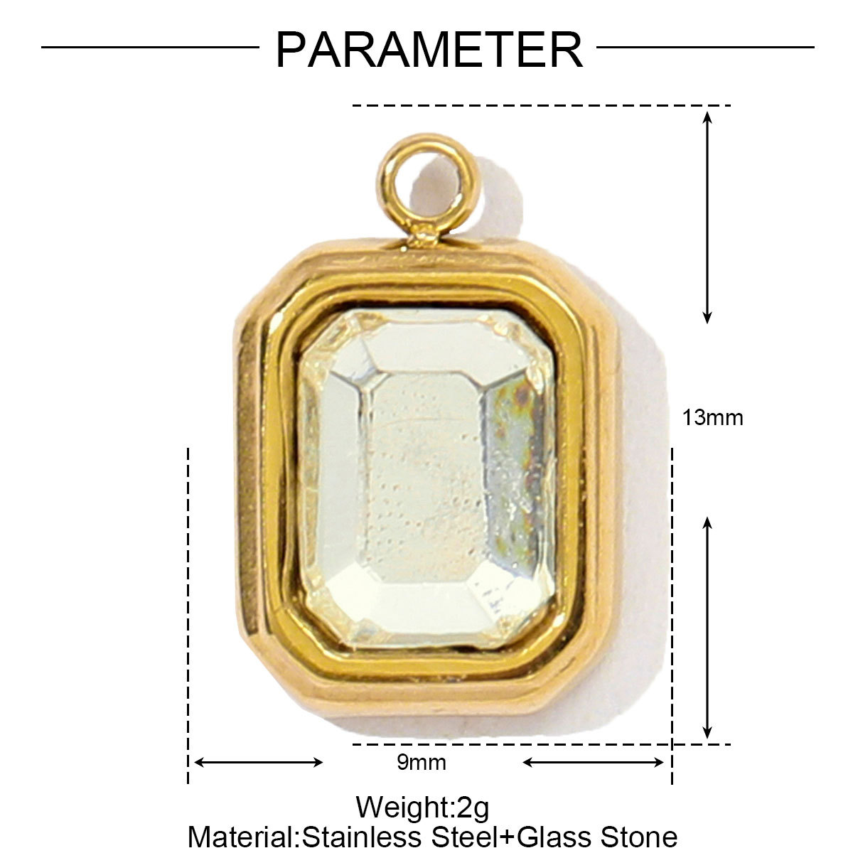 6pcs/pack French Retro Stainless Steel Rainbow Crystal DIY Charms Women Ceometric Round Star Necklace Pendants Jewelry Wholesale