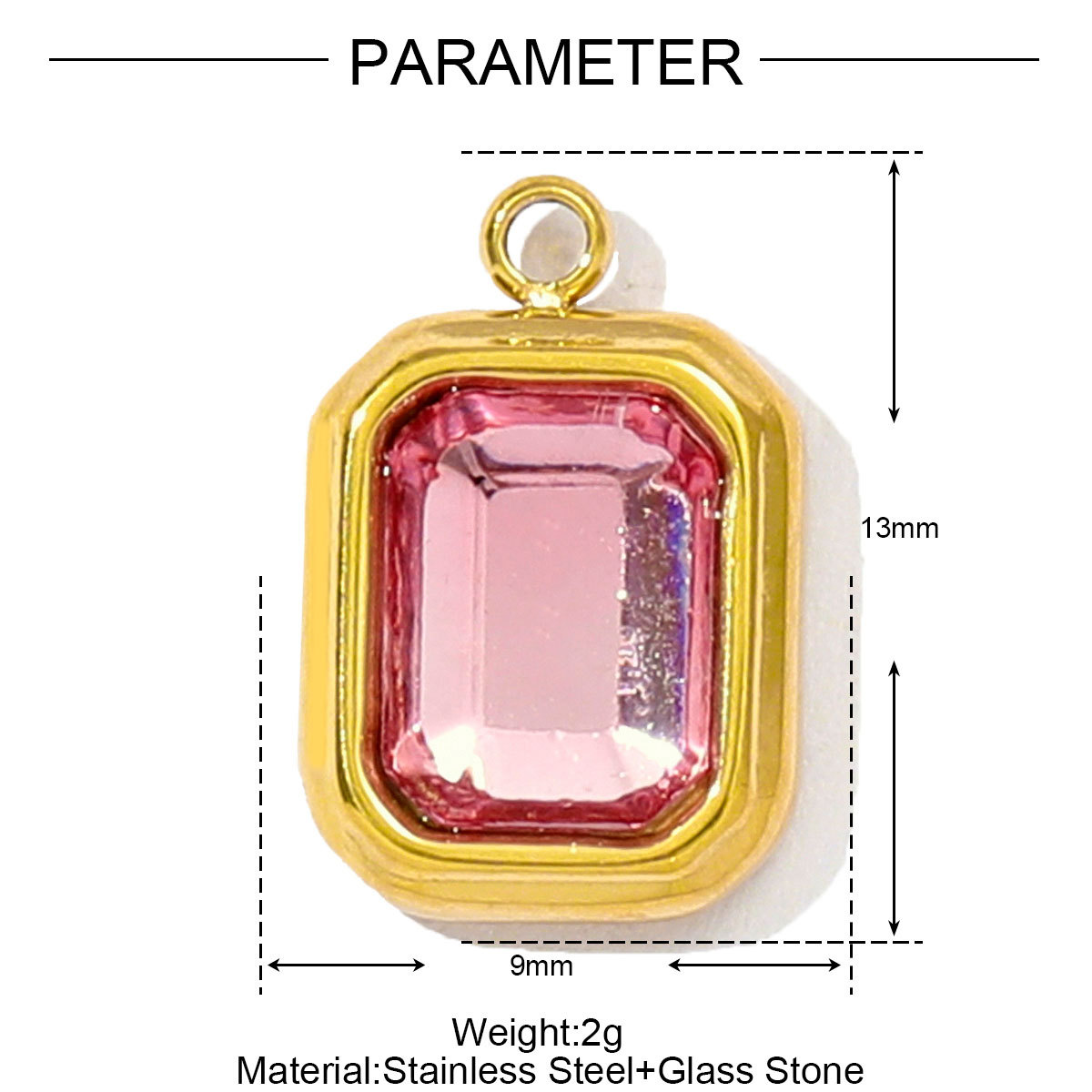 6pcs/pack French Retro Stainless Steel Rainbow Crystal DIY Charms Women Ceometric Round Star Necklace Pendants Jewelry Wholesale