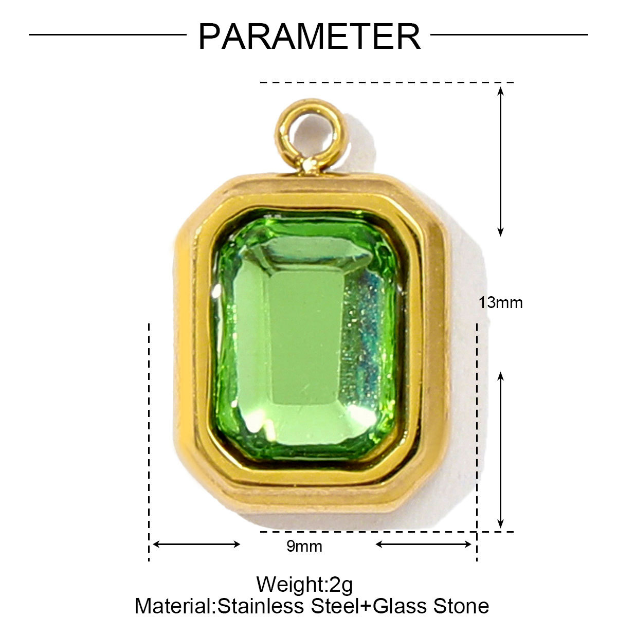 6pcs/pack French Retro Stainless Steel Rainbow Crystal DIY Charms Women Ceometric Round Star Necklace Pendants Jewelry Wholesale