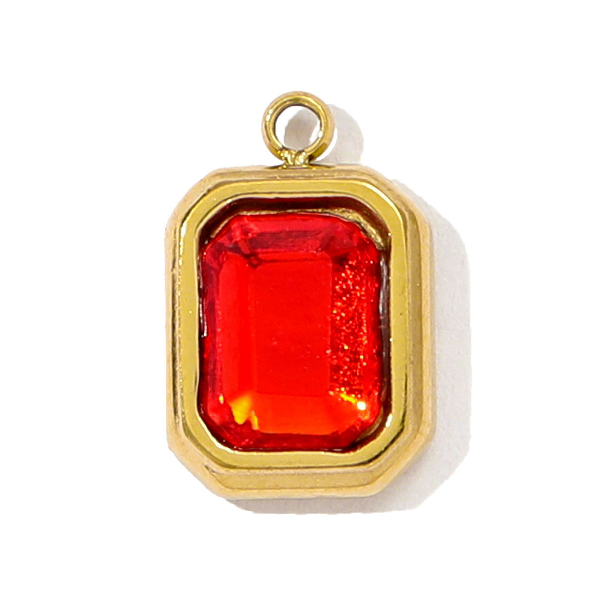 6pcs/pack French Retro Stainless Steel Rainbow Crystal DIY Charms Women Ceometric Round Star Necklace Pendants Jewelry Wholesale