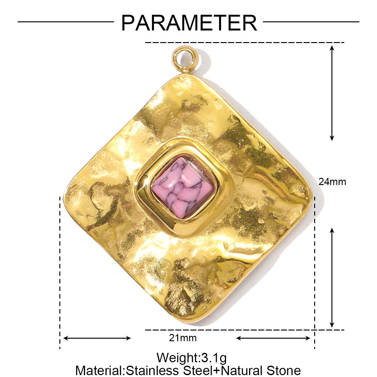 6pcs/pack French Stainless Steel Natural Stone Shell Clover DIY Charms Women Virgin Mary Beaded Necklace Pendants Jewelry Wholesale