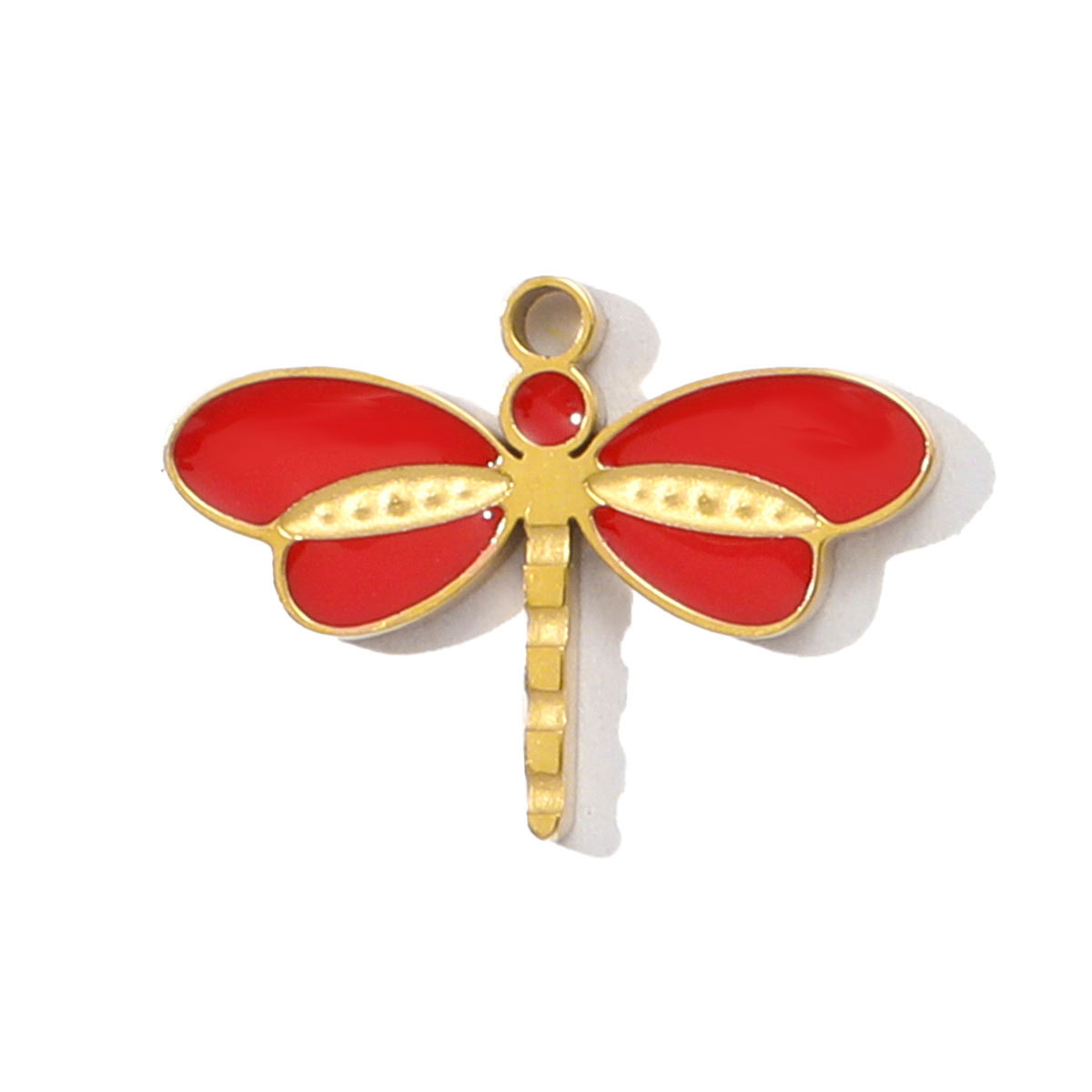 6pcs/pack Stainless Steel Enamel Elephant Dragonfly DIY Charms Women Crystal Flower Leaf Necklace Pendants Heart Jewelry Wholesale