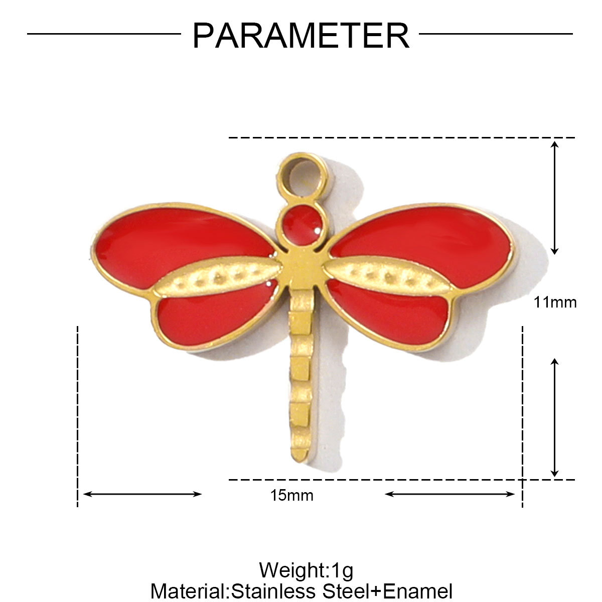 6pcs/pack Stainless Steel Enamel Elephant Dragonfly DIY Charms Women Crystal Flower Leaf Necklace Pendants Heart Jewelry Wholesale