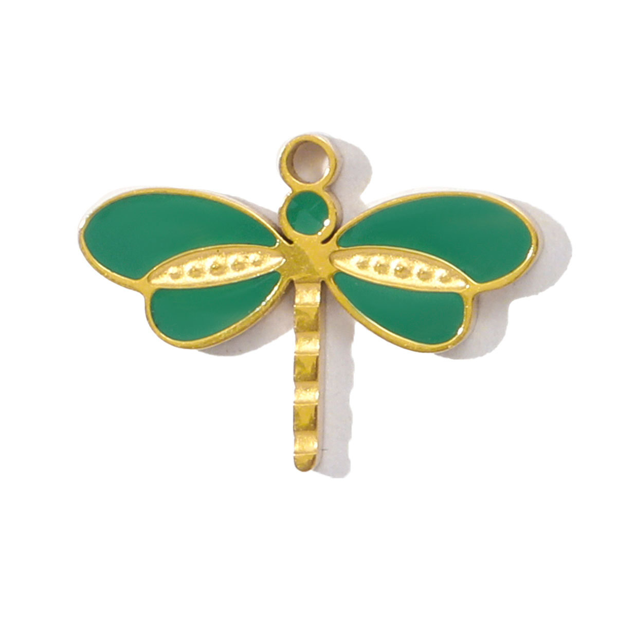 6pcs/pack Stainless Steel Enamel Elephant Dragonfly DIY Charms Women Crystal Flower Leaf Necklace Pendants Heart Jewelry Wholesale