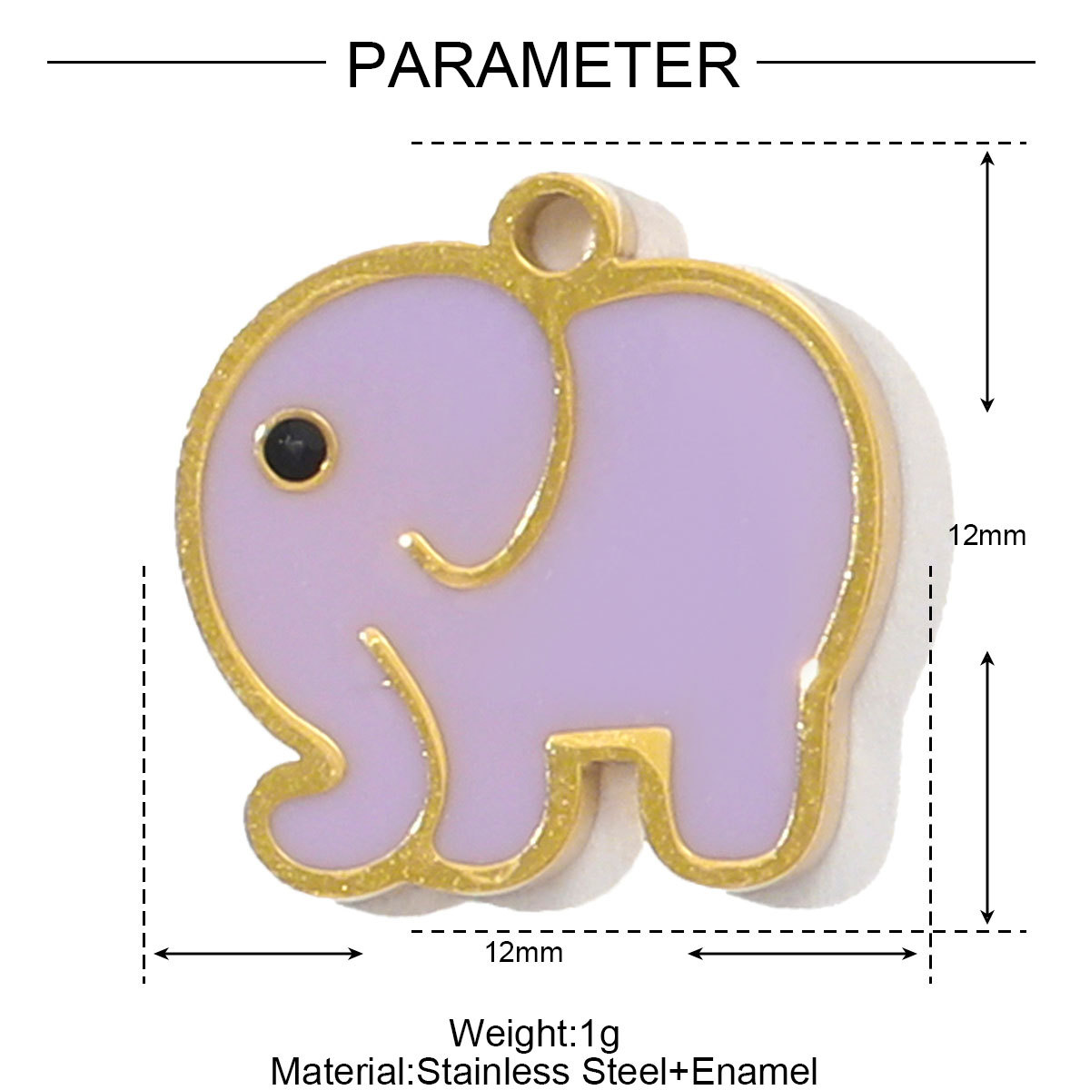6pcs/pack Stainless Steel Enamel Elephant Dragonfly DIY Charms Women Crystal Flower Leaf Necklace Pendants Heart Jewelry Wholesale
