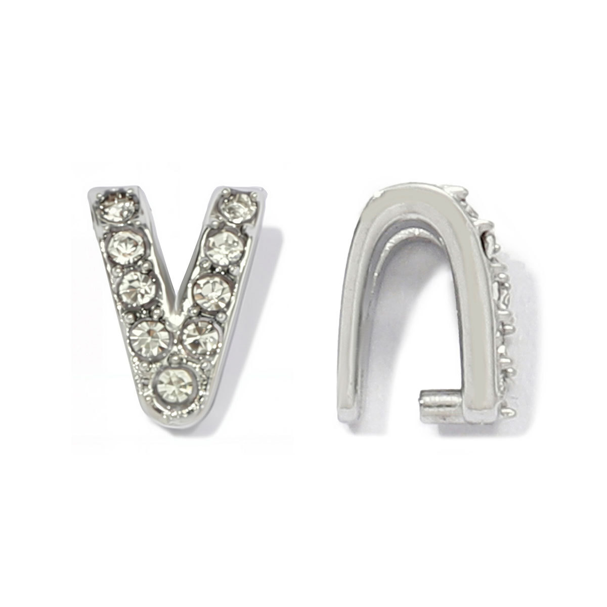 6pcs/Lot French Stainless Steel V Shaped Pinch Bail Clasps Melon Seeds Clips For DIY Necklace Pendant Women Jewelry