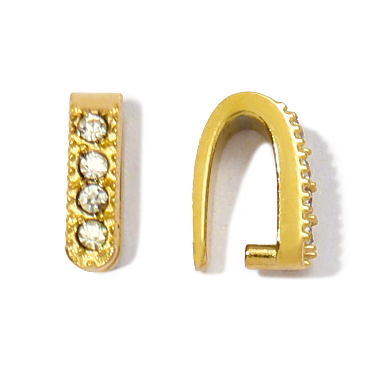 6pcs/Lot French Stainless Steel V Shaped Pinch Bail Clasps Melon Seeds Clips For DIY Necklace Pendant Women Jewelry