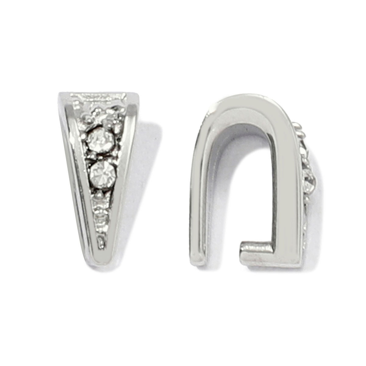 6pcs/Lot French Stainless Steel V Shaped Pinch Bail Clasps Melon Seeds Clips For DIY Necklace Pendant Women Jewelry