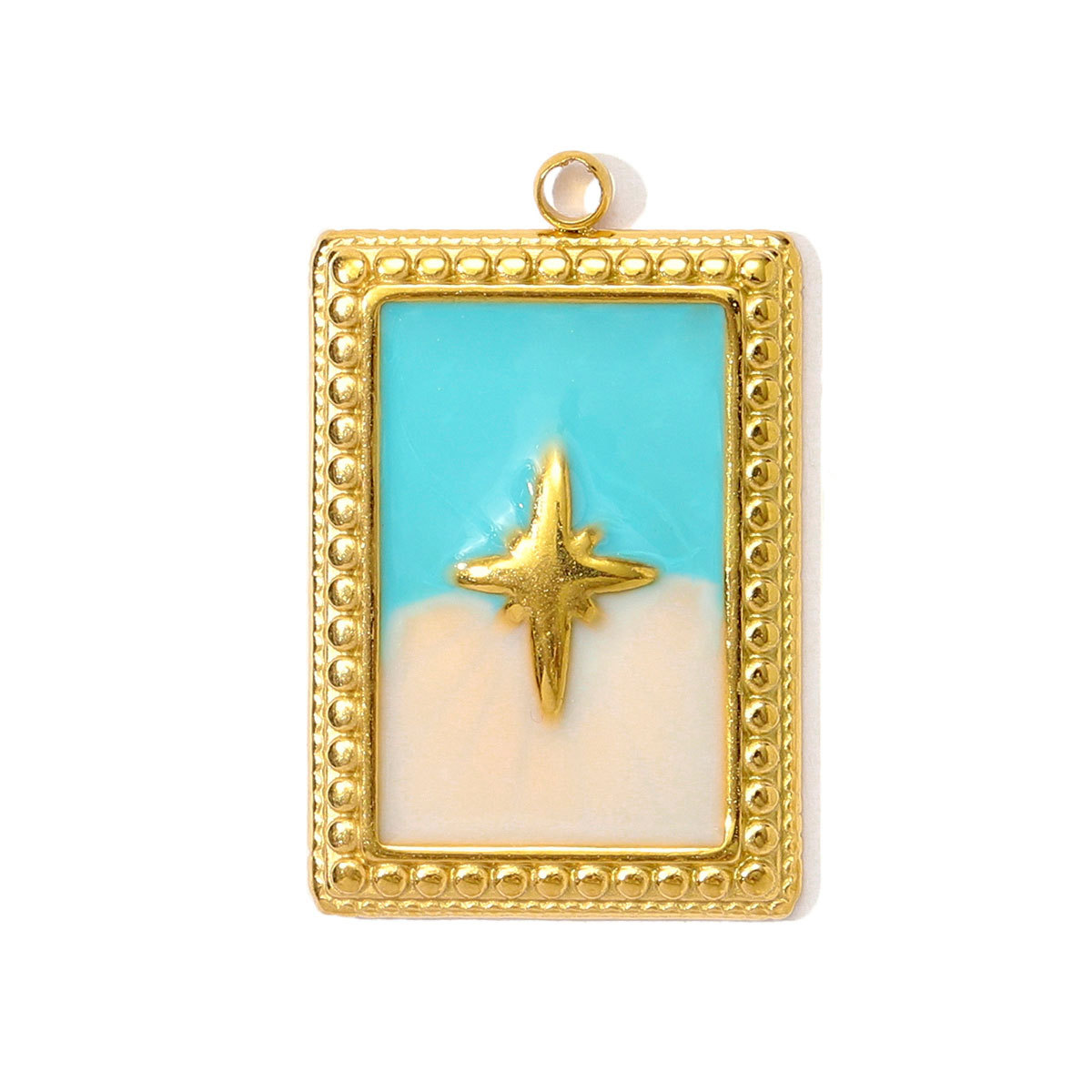 6pcs/pack Wholesale Stainless Steel Enamel Tarot Card Necklace Pendants Star Crescent Moon DIY Charms Women Hand Eye Jewelry
