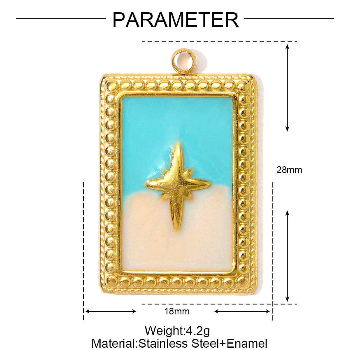 6pcs/pack Wholesale Stainless Steel Enamel Tarot Card Necklace Pendants Star Crescent Moon DIY Charms Women Hand Eye Jewelry