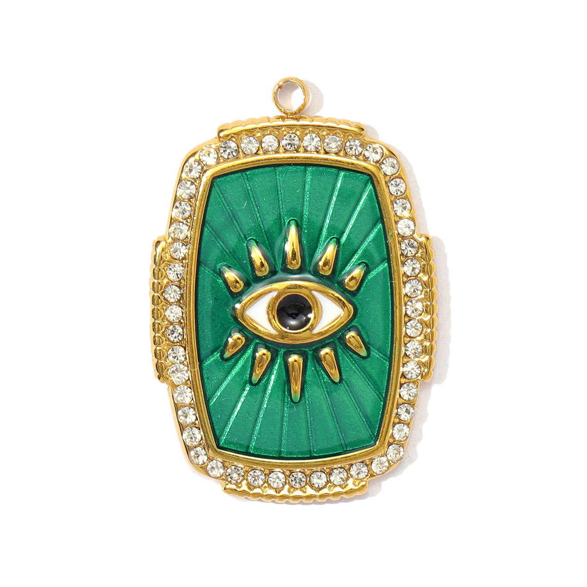 6pcs/pack Wholesale Stainless Steel Enamel Tarot Card Necklace Pendants Star Crescent Moon DIY Charms Women Hand Eye Jewelry