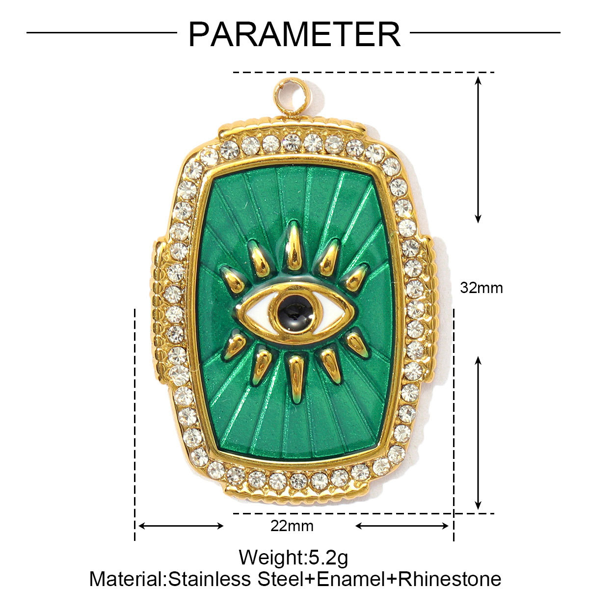 6pcs/pack Wholesale Stainless Steel Enamel Tarot Card Necklace Pendants Star Crescent Moon DIY Charms Women Hand Eye Jewelry