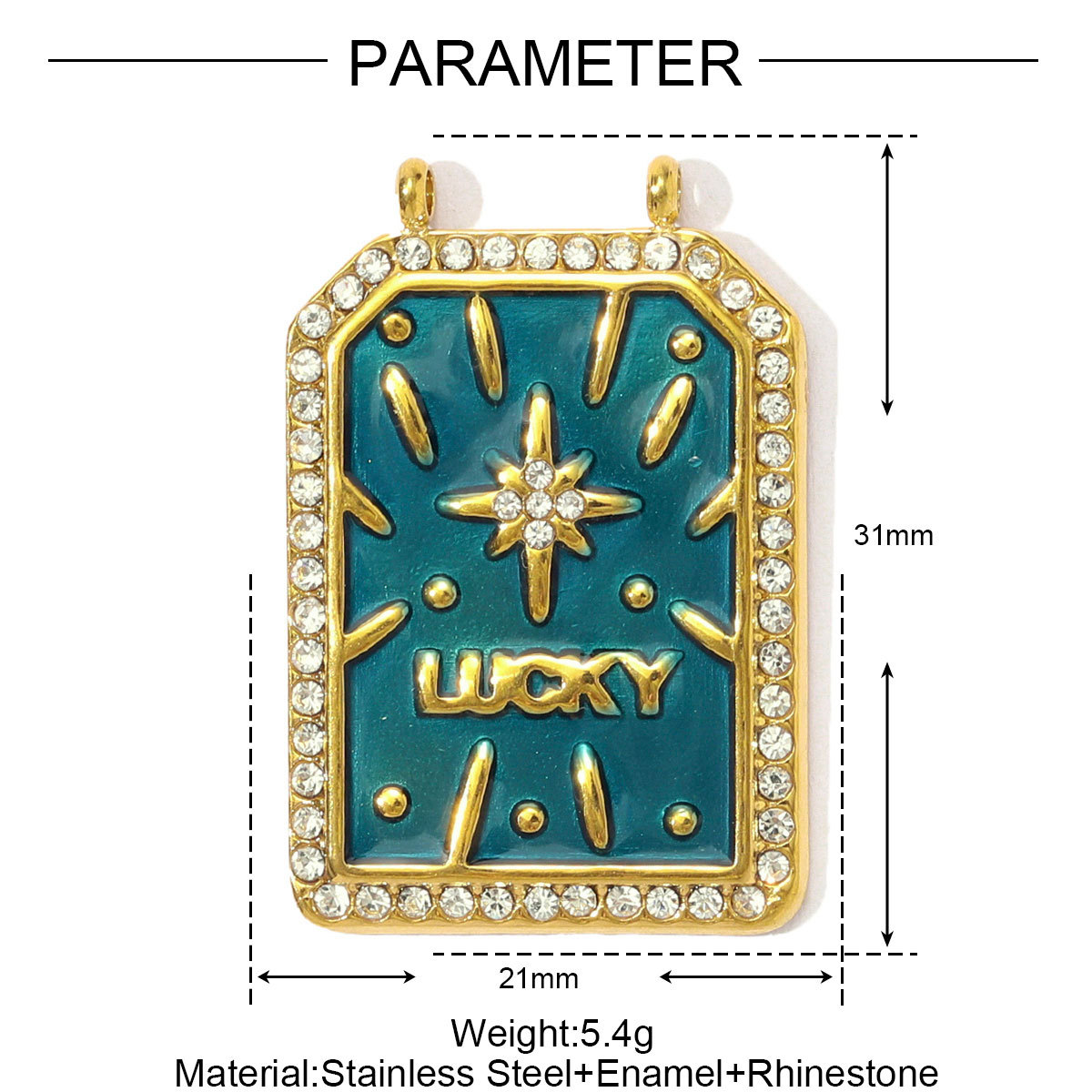 6pcs/pack Wholesale Stainless Steel Enamel Tarot Card Necklace Pendants Star Crescent Moon DIY Charms Women Hand Eye Jewelry