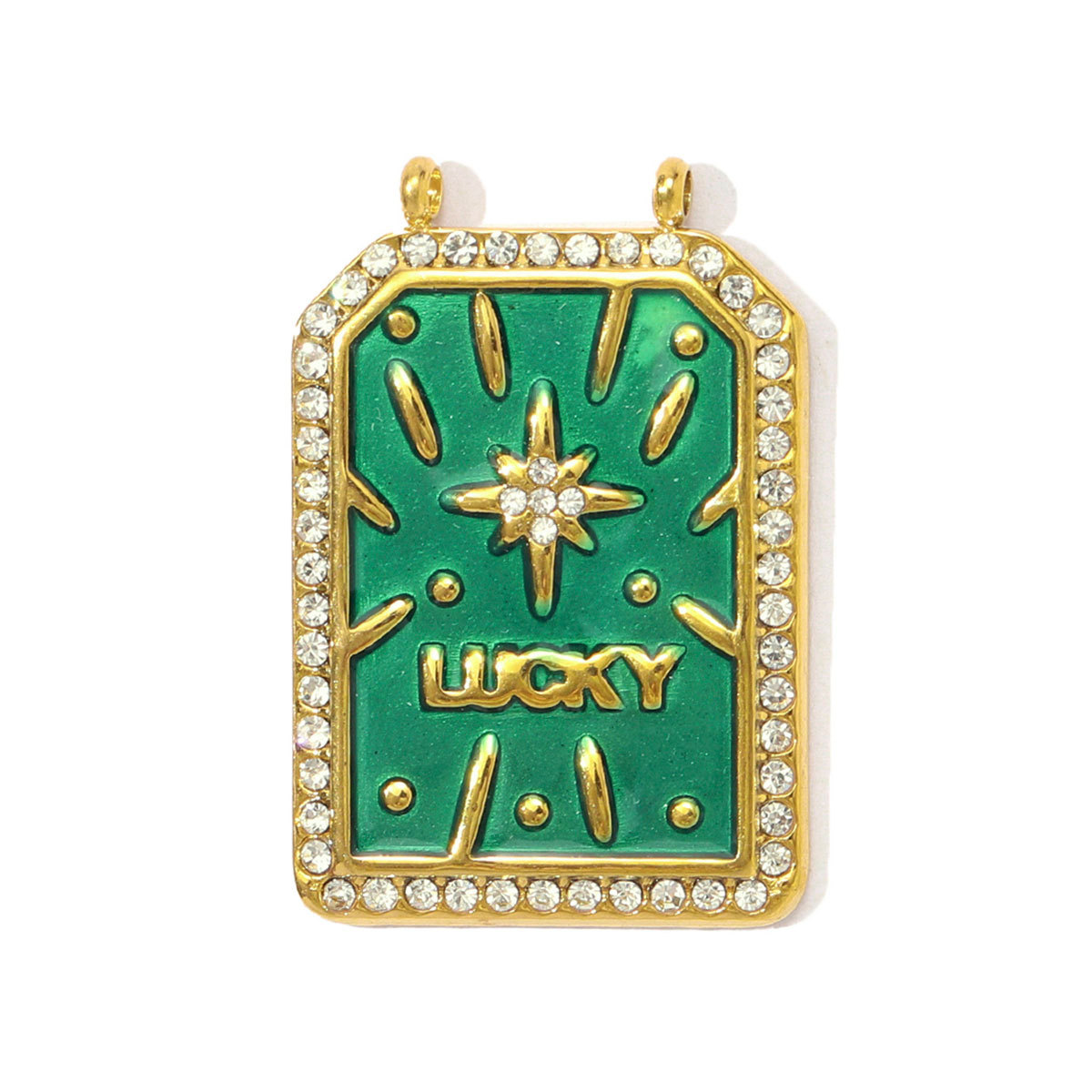 6pcs/pack Wholesale Stainless Steel Enamel Tarot Card Necklace Pendants Star Crescent Moon DIY Charms Women Hand Eye Jewelry