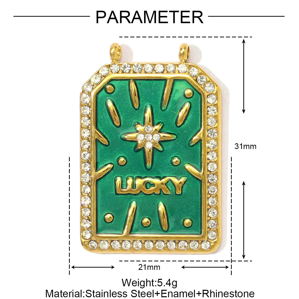 6pcs/pack Wholesale Stainless Steel Enamel Tarot Card Necklace Pendants Star Crescent Moon DIY Charms Women Hand Eye Jewelry