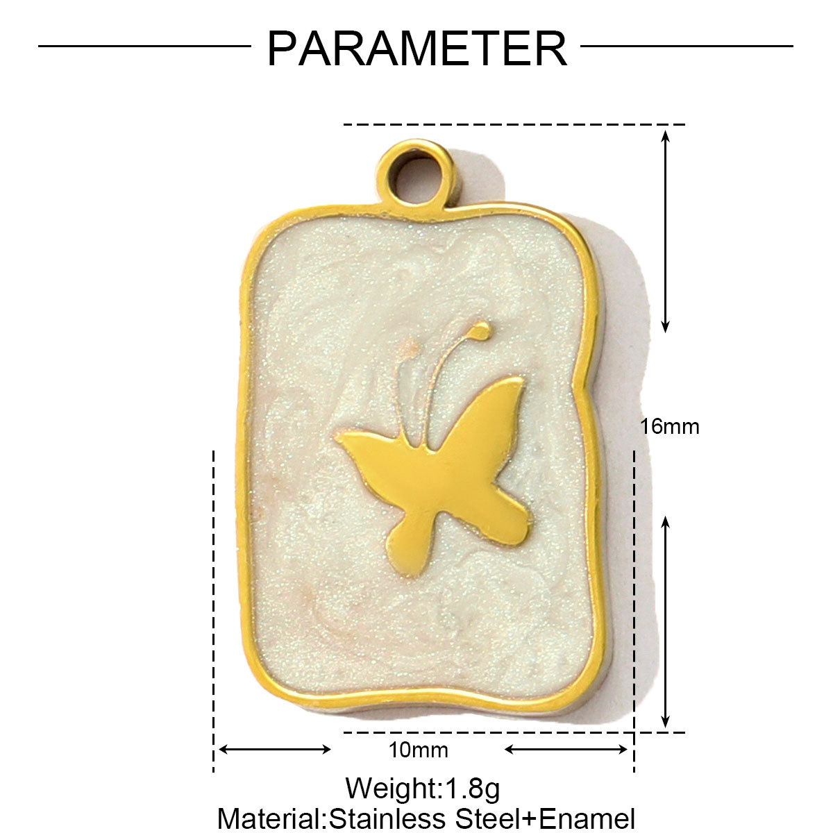 6pcs/pack Wholesale Stainless Steel Enamel Butterfly Flower DIY Charms Love Heart Star Necklace Pendants Women Evil Eye Jewelry