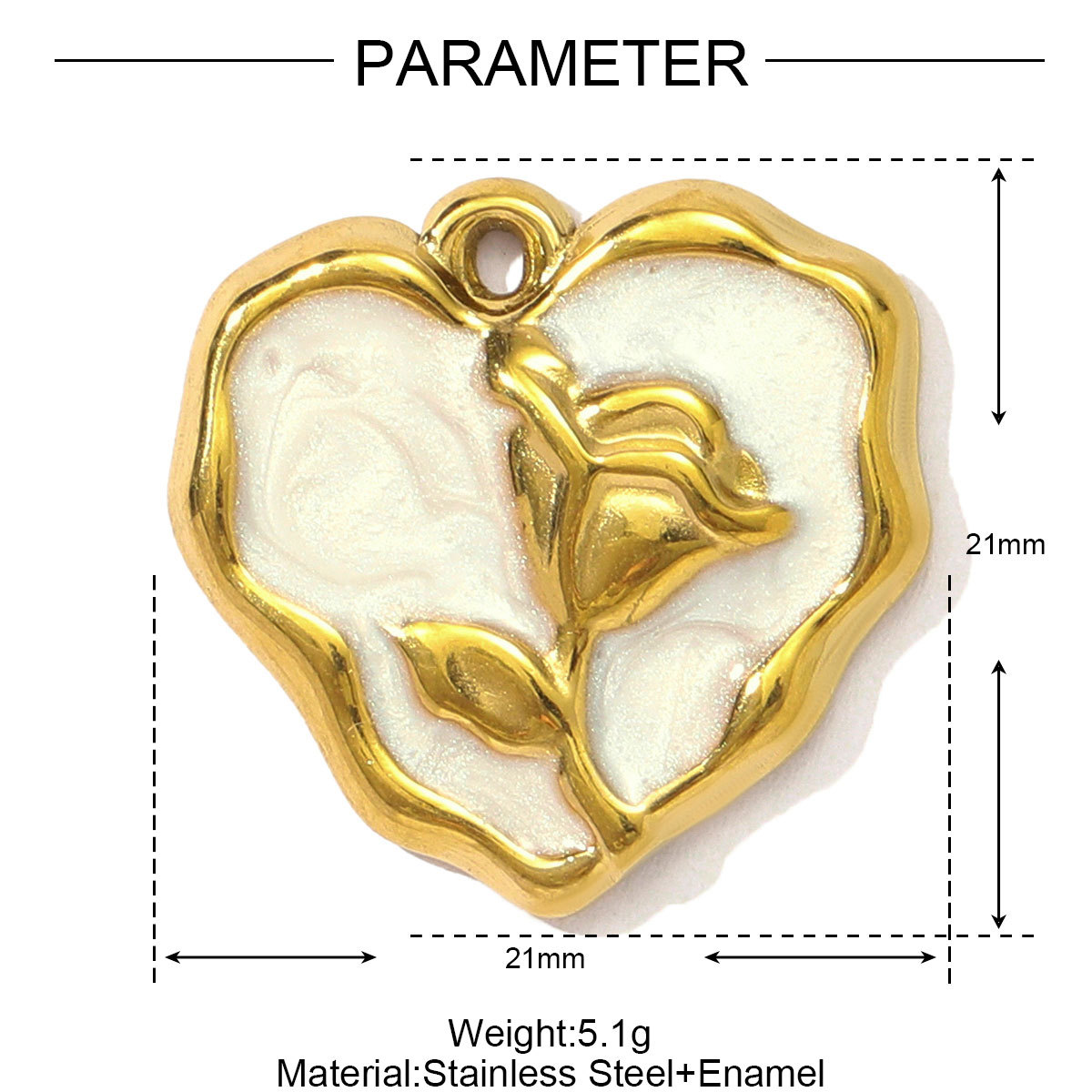 6pcs/pack Stainless Steel Love Rose Heart DIY Charms Enamel Evil Eye Moon Necklace Pendants Women Leaf Cross Jewelry Wholesale