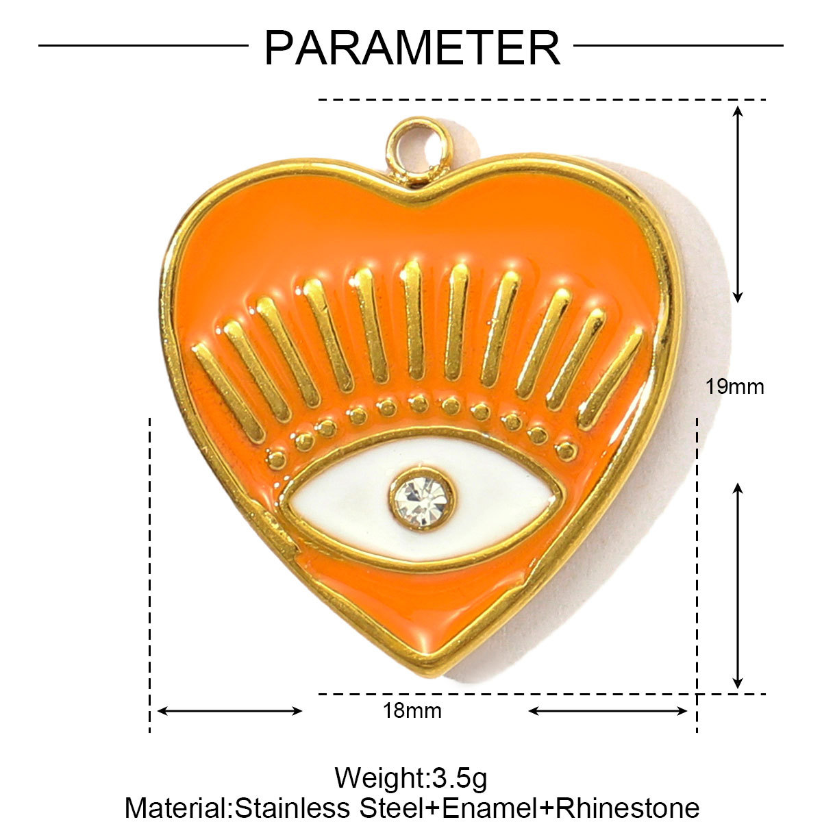 6pcs/pack Stainless Steel Love Rose Heart DIY Charms Enamel Evil Eye Moon Necklace Pendants Women Leaf Cross Jewelry Wholesale