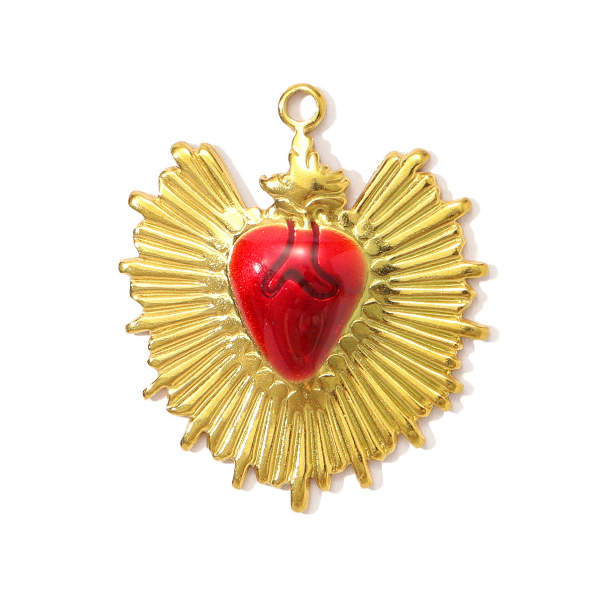 6pcs/pack Stainless Steel Love Rose Heart DIY Charms Enamel Evil Eye Moon Necklace Pendants Women Leaf Cross Jewelry Wholesale