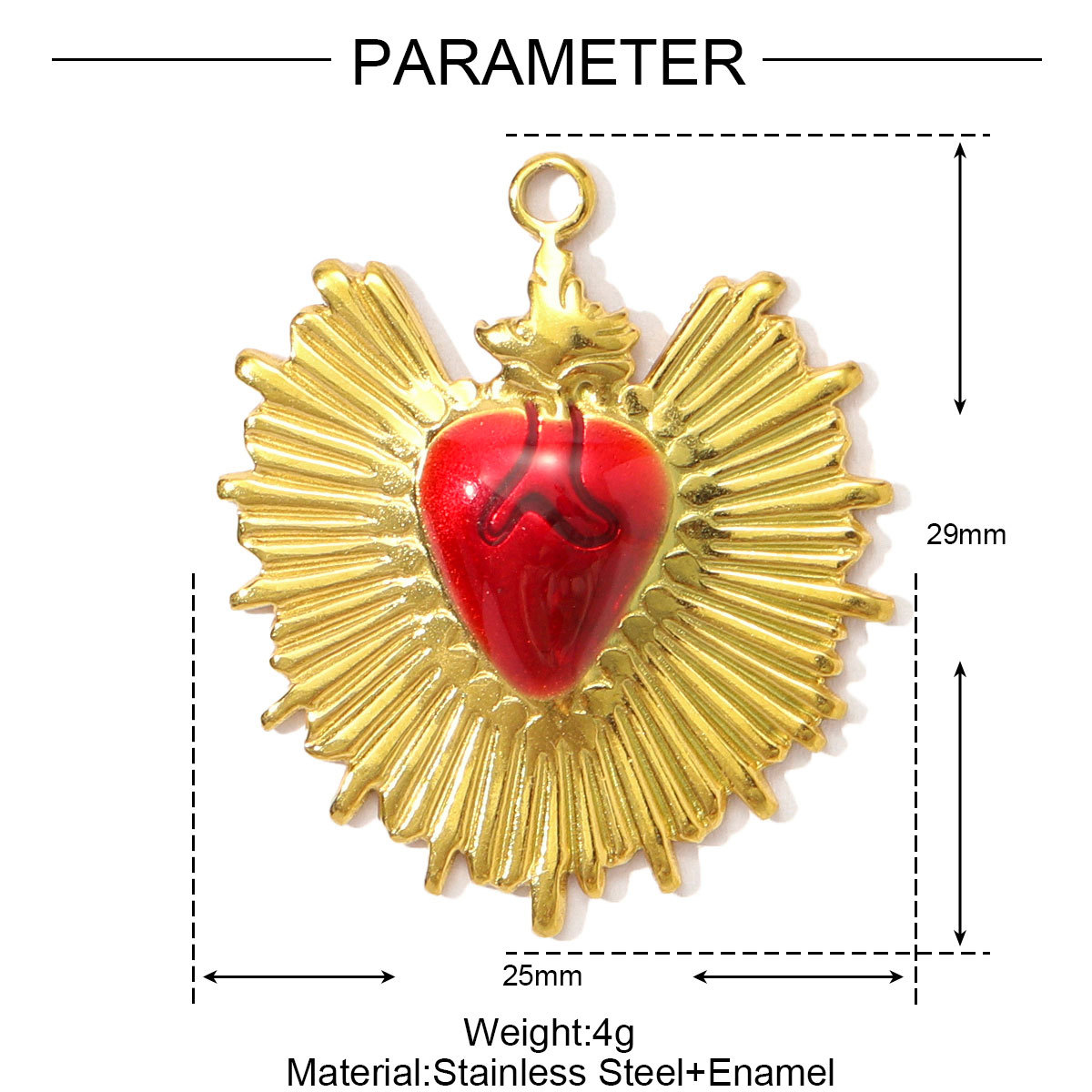 6pcs/pack Stainless Steel Love Rose Heart DIY Charms Enamel Evil Eye Moon Necklace Pendants Women Leaf Cross Jewelry Wholesale