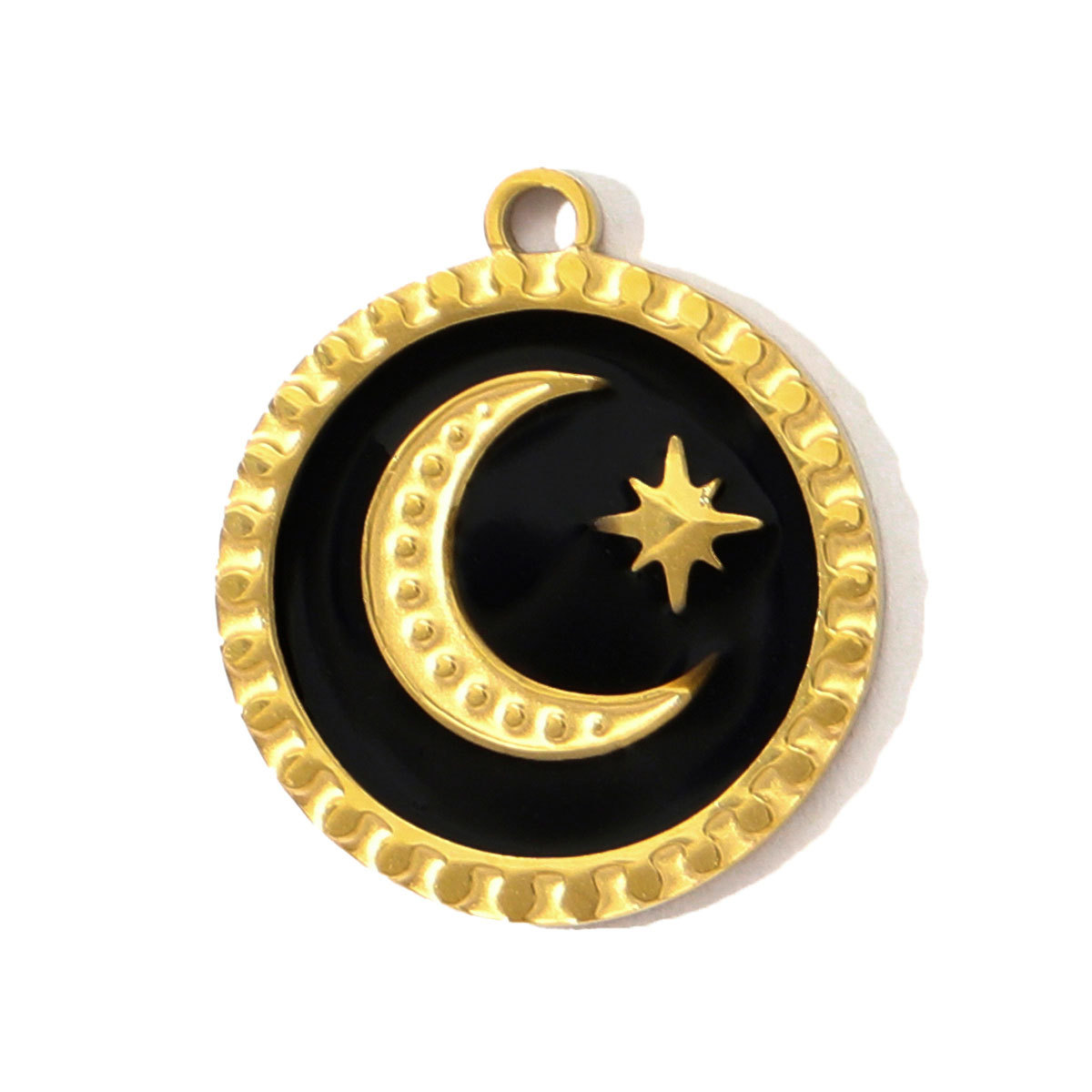 6pcs/pack Stainless Steel Love Rose Heart DIY Charms Enamel Evil Eye Moon Necklace Pendants Women Leaf Cross Jewelry Wholesale