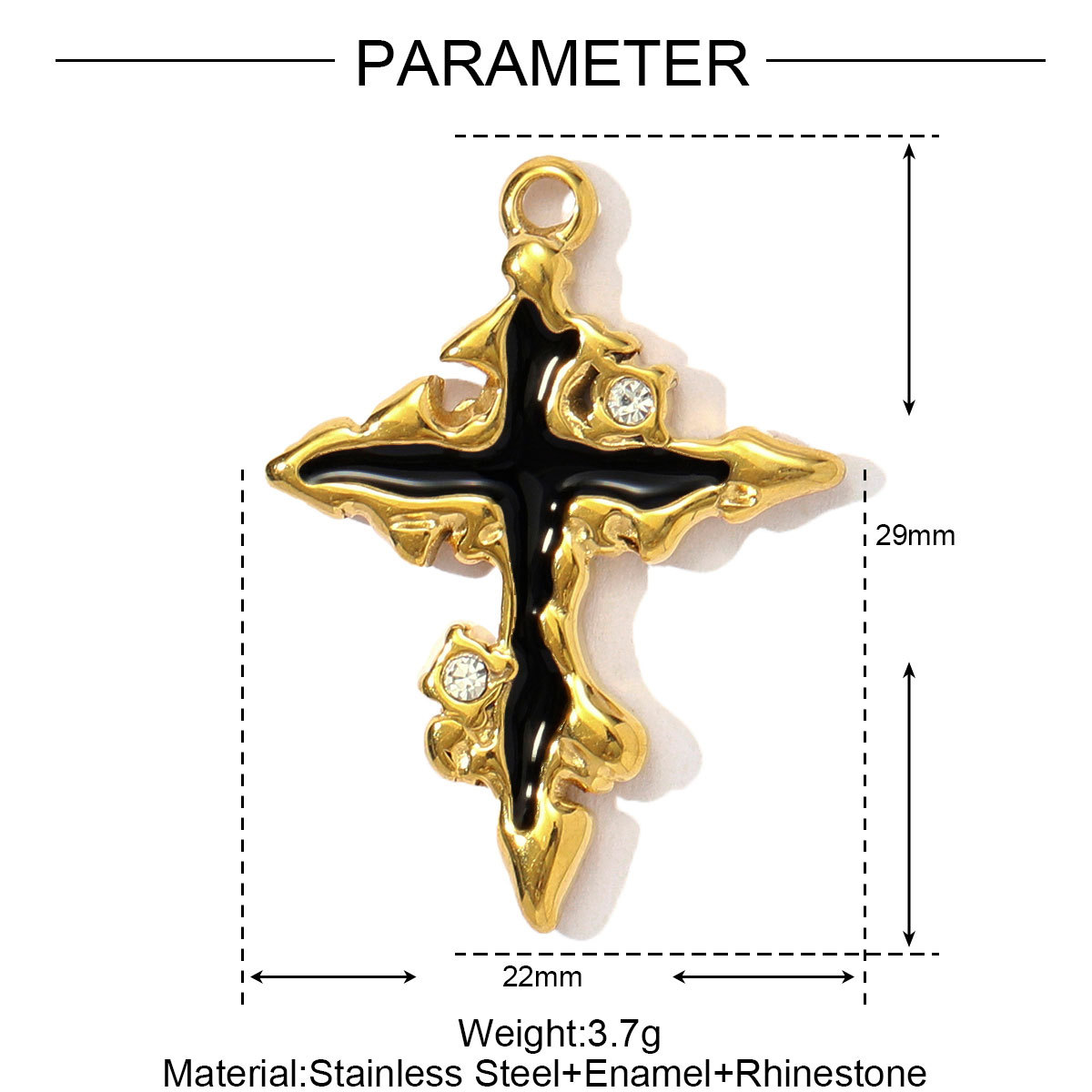 6pcs/pack Stainless Steel Love Rose Heart DIY Charms Enamel Evil Eye Moon Necklace Pendants Women Leaf Cross Jewelry Wholesale