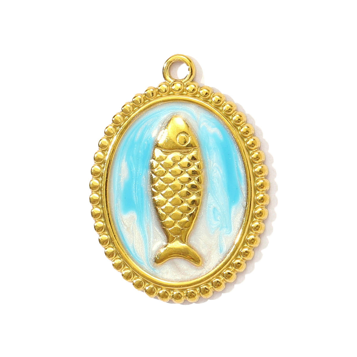 6pcs/pack Enamel Fish Seahorse Stainless Steel DIY Charms Starfish Coral Necklace Pendants Women Antler Snake Jewelry Wholesale
