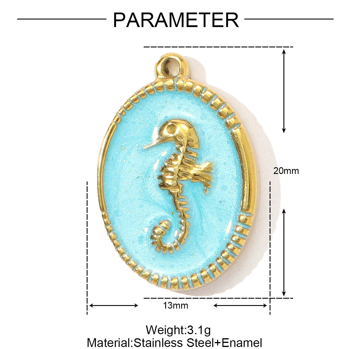 6pcs/pack Enamel Fish Seahorse Stainless Steel DIY Charms Starfish Coral Necklace Pendants Women Antler Snake Jewelry Wholesale