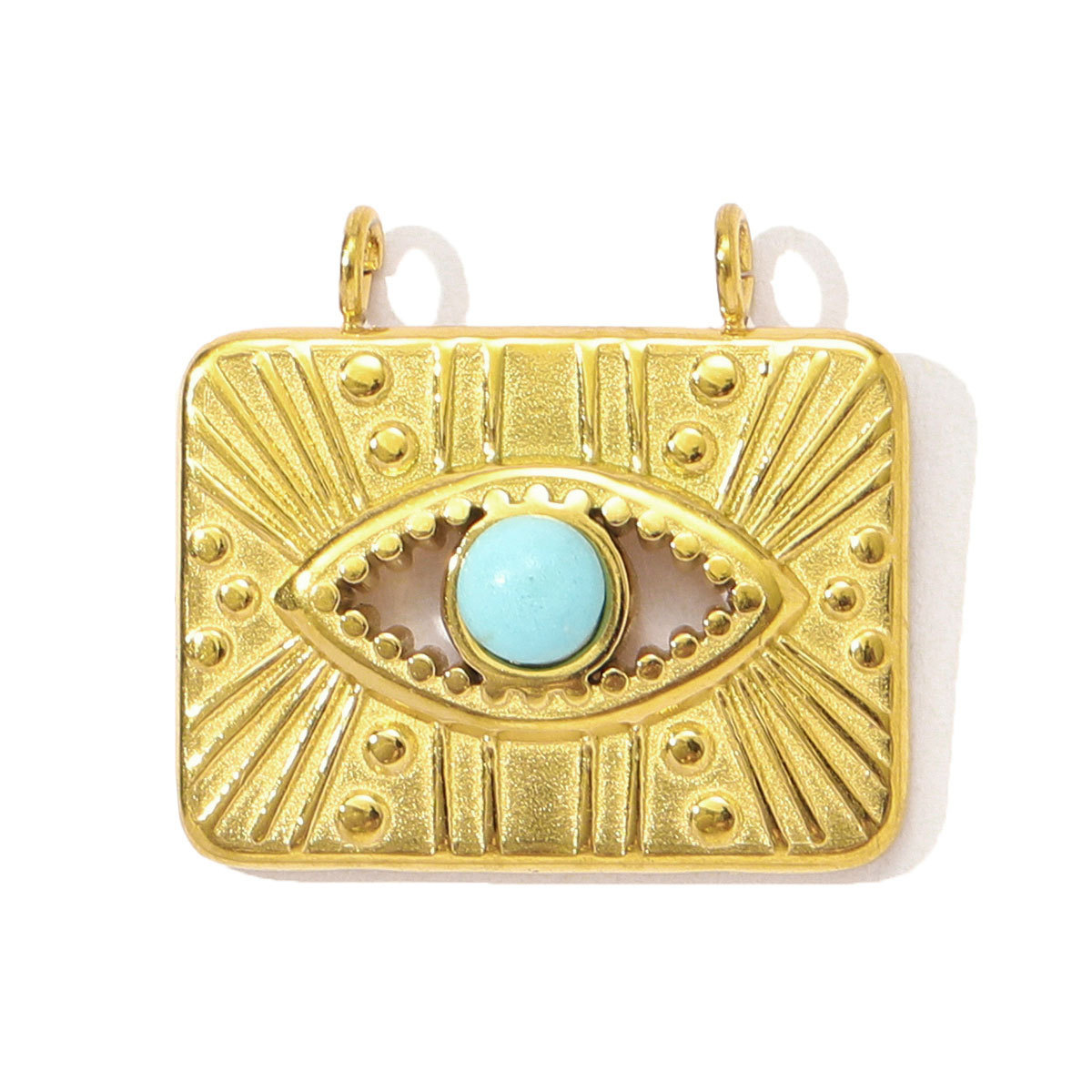 6pcs/pack Wholesale Stainless Steel Natural Stone Hamsa Hand DIY Charms Evil Eye Flower Necklace Pendants Women Star Sun Jewelry