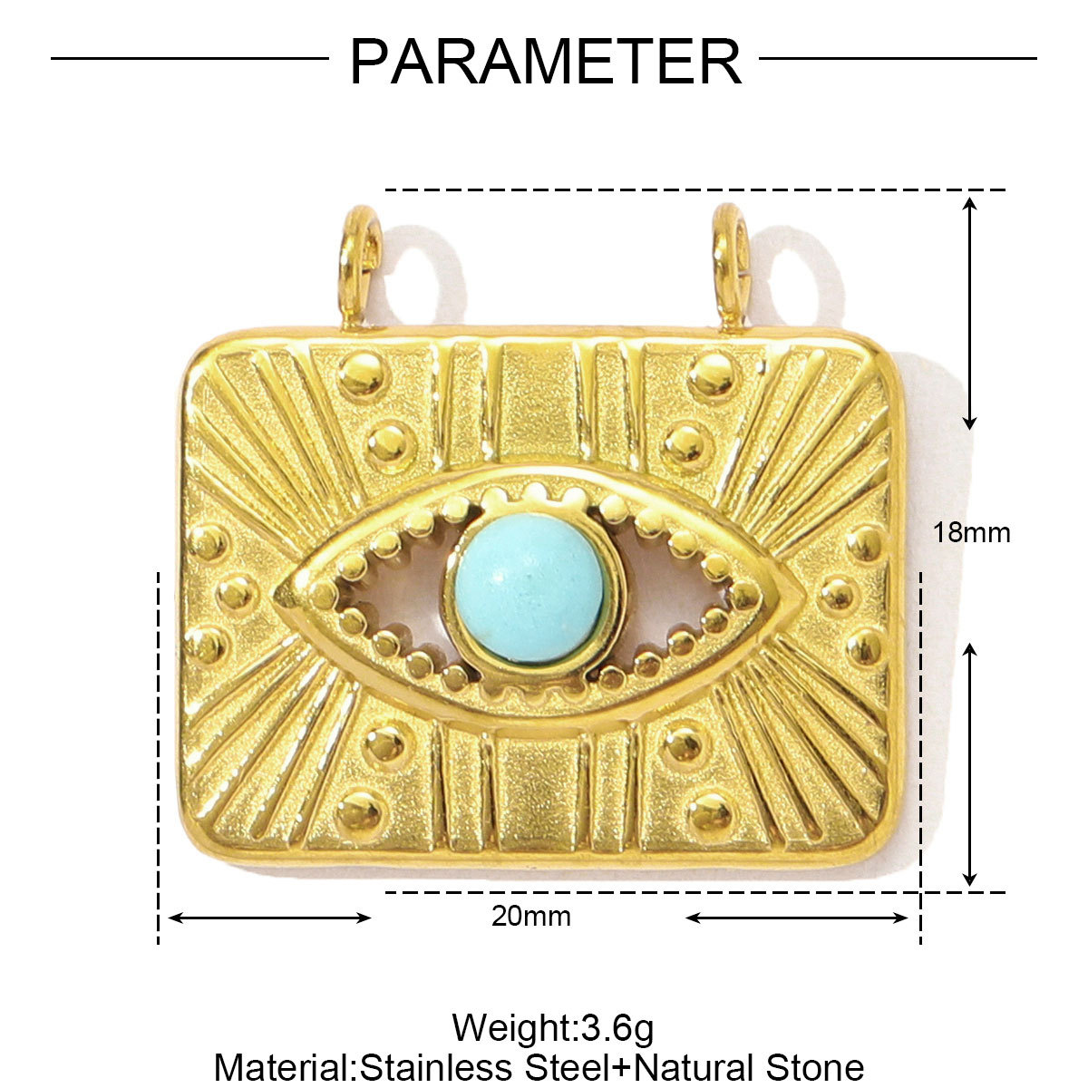 6pcs/pack Wholesale Stainless Steel Natural Stone Hamsa Hand DIY Charms Evil Eye Flower Necklace Pendants Women Star Sun Jewelry