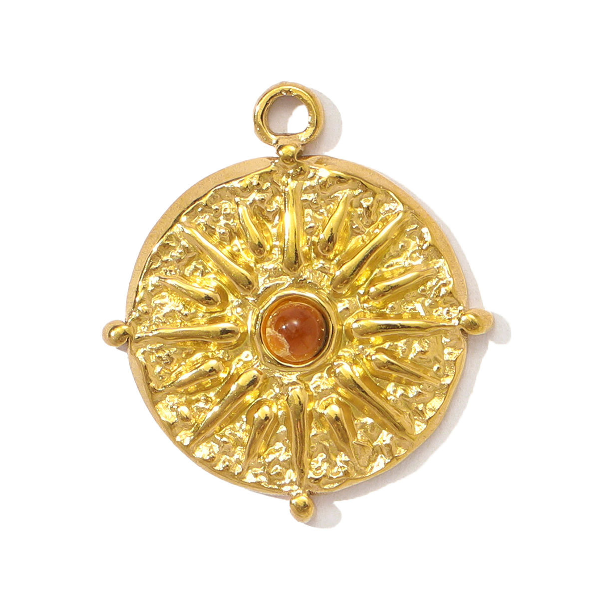 6pcs/pack Wholesale Stainless Steel Natural Stone Hamsa Hand DIY Charms Evil Eye Flower Necklace Pendants Women Star Sun Jewelry