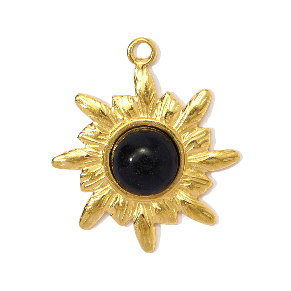 6pcs/pack Wholesale Stainless Steel Natural Stone Hamsa Hand DIY Charms Evil Eye Flower Necklace Pendants Women Star Sun Jewelry