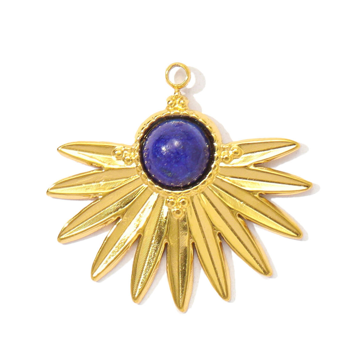 6pcs/pack Wholesale Stainless Steel Natural Stone Hamsa Hand DIY Charms Evil Eye Flower Necklace Pendants Women Star Sun Jewelry