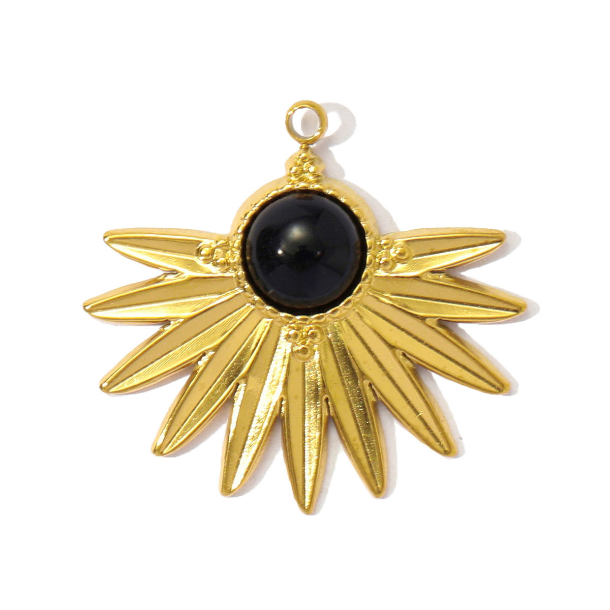 6pcs/pack Wholesale Stainless Steel Natural Stone Hamsa Hand DIY Charms Evil Eye Flower Necklace Pendants Women Star Sun Jewelry